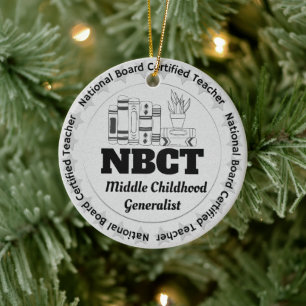 Aangepaste Naam NBCT Middelbare Jeugd Leraar Gift Keramisch Ornament