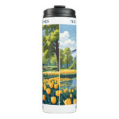 Aangepaste Naam Nederland Windmolens Thermosbeker (Voorkant)