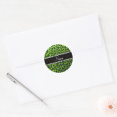 Aangepaste naam neon green glitter leopard print ronde sticker (Envelop)