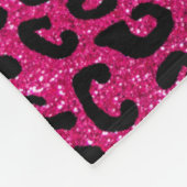 Aangepaste naam neon hot roze glitter cheetah prin fleece deken (Hoek)