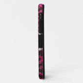 Aangepaste naam neon hot roze glitter leopard prin Case-Mate iPhone case (Achterkant/links)