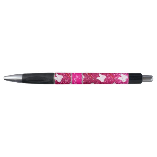 Aangepaste naam neon hot-roze glitter penseeltttan pen (Voorkant)
