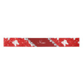 Aangepaste naam neon red glitter penselen and toot lint (Voorkant)
