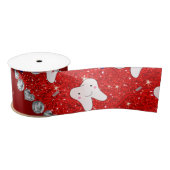 Aangepaste naam neon red glitter penselen and toot lint (Spoel)