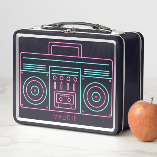 Aangepaste naam Neon Retro Cassette Player (In situ)