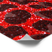 Aangepaste naam neon rode glittersplaat poster (Hoek)