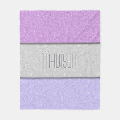 Aangepaste Naam Nep Glitter Bling Fleece Deken (Voorkant)