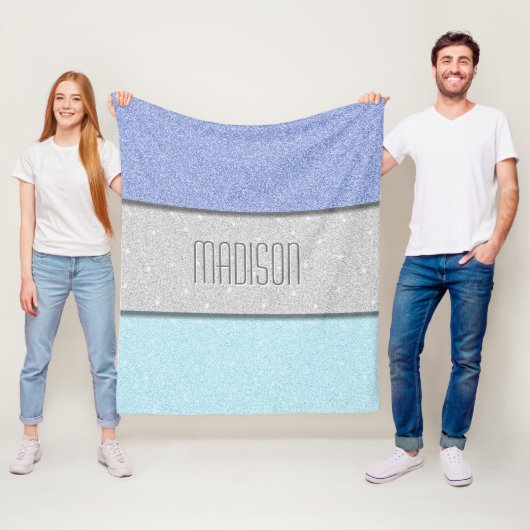 Aangepaste Naam Nep Glitter Bling Fleece Deken (In situ)