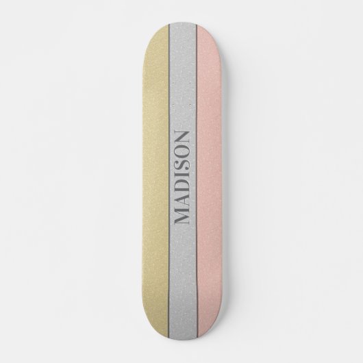 Aangepaste Naam Nep Glitter Bling Skateboard (Voorkant)