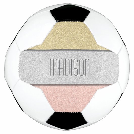 Aangepaste Naam Nep Glitter Bling Voetbal (Voorkant)
