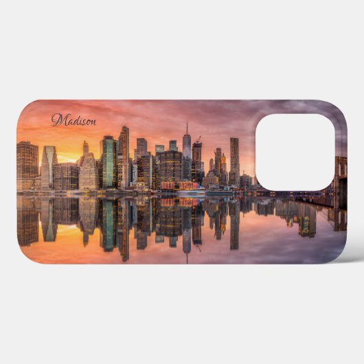 Aangepaste naam New York City Skyline Case-Mate iPhone Case (Achterkant (horizontaal))