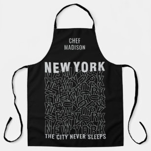Aangepaste naam New York Typografie Schort