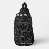 Aangepaste naam New York Typografie Sling Bag (Voorkant)