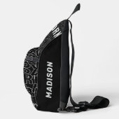 Aangepaste naam New York Typografie Sling Bag (Rechts)