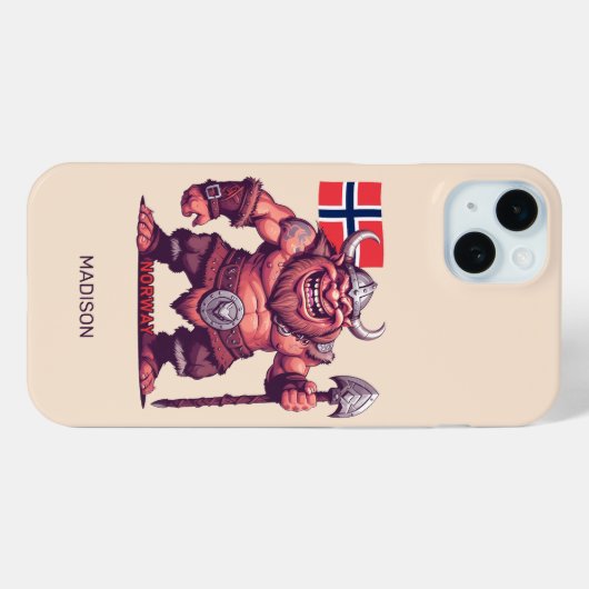 Aangepaste naam Noorse trol Case-Mate iPhone Case (Achterkant (horizontaal))