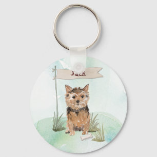 Aangepaste naam Norfolk Terrier Pet Dog Sleutelhanger