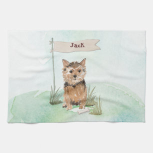 Aangepaste naam Norfolk Terrier Pet Dog Theedoek