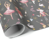 Aangepaste naam Notenkraker Ballet Ballerina Kerst Cadeaupapier (Rol Hoek)