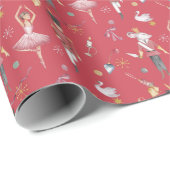 Aangepaste naam Notenkraker Ballet Ballerina Kerst Cadeaupapier (Rol Hoek)