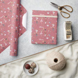 Aangepaste naam Notenkraker Ballet Ballerina Kerst Cadeaupapier