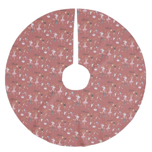 Aangepaste naam Notenkraker Ballet Ballerina Kerst Kerstboom Rok (Voorkant)