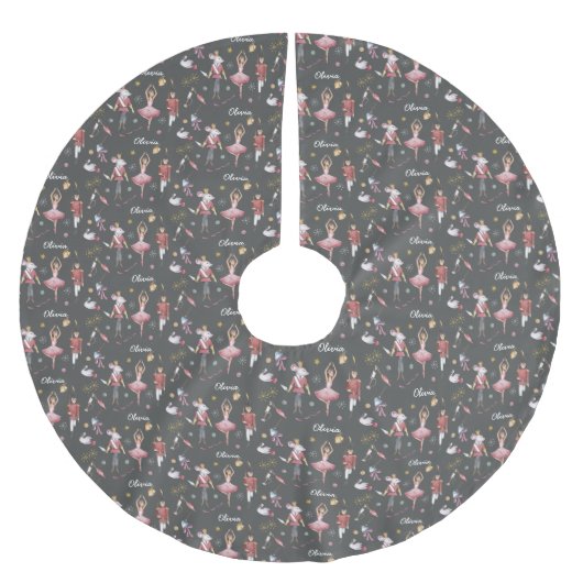 Aangepaste naam Notenkraker Ballet Ballerina Kerst Kerstboom Rok (Voorkant)