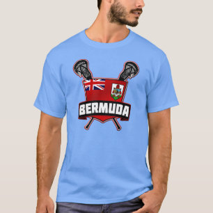 Aangepaste Naam & Nummer Bermuda Vlag Lacrosse T-s T-shirt