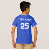 Aangepaste Naam Nummer op de achterkant Wit Font T T-shirt (Achterkant volledig)