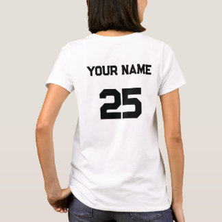 Aangepaste Naam Nummer op de achterkant Zwart Font T-shirt