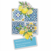 Aangepaste naam nummer Siciliaanse tegels citroene Sticker (Voorkant)