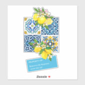 Aangepaste naam nummer Siciliaanse tegels citroene Sticker (Vel)