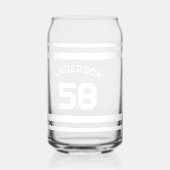 Aangepaste Naam & Nummer Sport Jersey Blikvorm Glas (Achterkant)