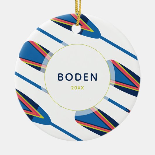 Aangepaste naam Oars Modern Kerstmis Keramisch Ornament (Voorkant)