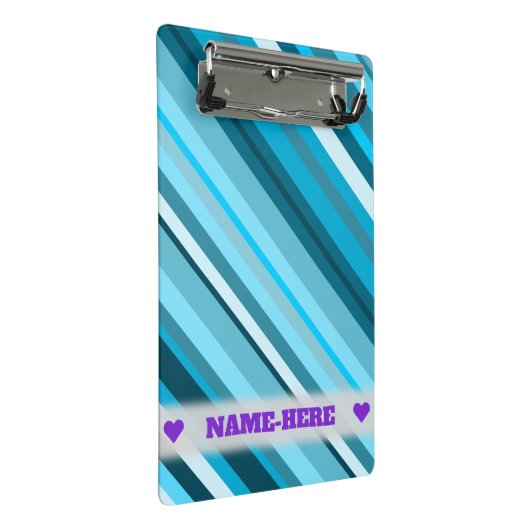 Aangepaste naam; oceaangeïnspireerd blauw/Blauwgro Mini Klembord (Schuin)