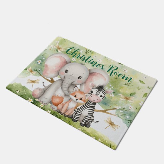 Aangepaste naam Oerwoud Animals Dragonfly Deurmat (Schuin)