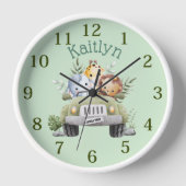 Aangepaste naam Oerwoud Safari Dieren Groene klok (Voorkant)