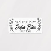 Aangepaste naam of bedrijfsnaam stof kleding label (Design 1)