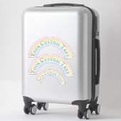 Aangepaste naam of tekstset van 3 regenboogboog sticker (Koffer)