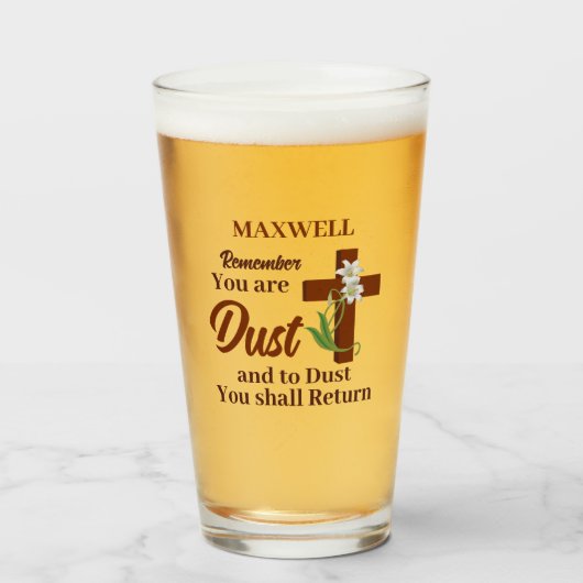 Aangepaste naam Onthoud dat je stof bent | Aswoens Glas (Voorkant gevuld)