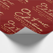 Aangepaste naam |Onze eerste Kerstmis als mama en  Cadeaupapier (Hoek)