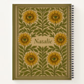 Aangepaste Naam Oog Zonnebloem Bloemen Notitieboe Notitieboek (Achterkant)