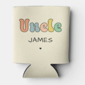 Aangepaste naam Oom Retro Cadeft | Oom gepersonali Blikjeskoeler (Voorkant)