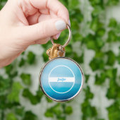 Aangepaste naam op blauwe verloop sleutelhanger (Hand)