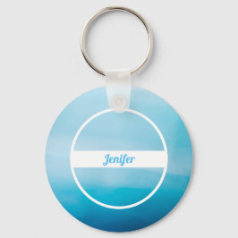 Aangepaste naam op blauwe verloop sleutelhanger