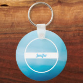 Aangepaste naam op blauwe verloop sleutelhanger (Voorkant)