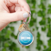 Aangepaste naam op blauwe verloop sleutelhanger (Hand)