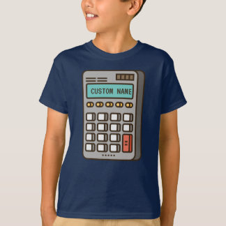 Aangepaste naam op calculator t-shirt