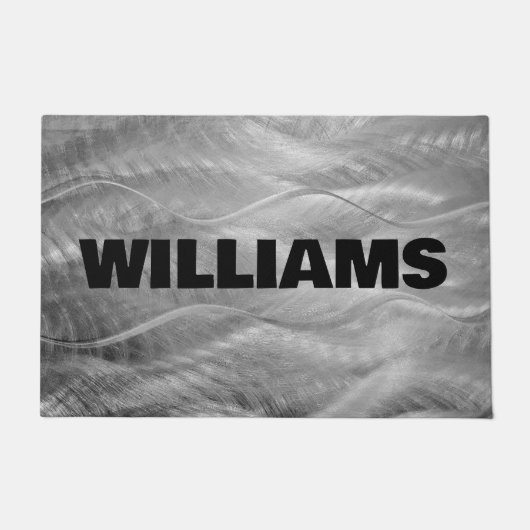 Aangepaste naam op geborsteld metaal Abstract Deurmat (Voorkant)