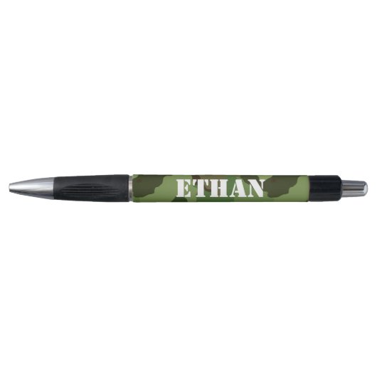 Aangepaste naam op groen en bruin Camouflage Pen (Voorkant)