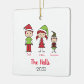 Aangepaste naam op maat voor kerstmis keramisch ornament (Links)